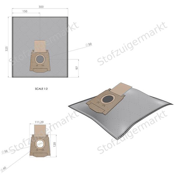 Papieren - stofzuigerzakken - Bosch, Siemens - polybag