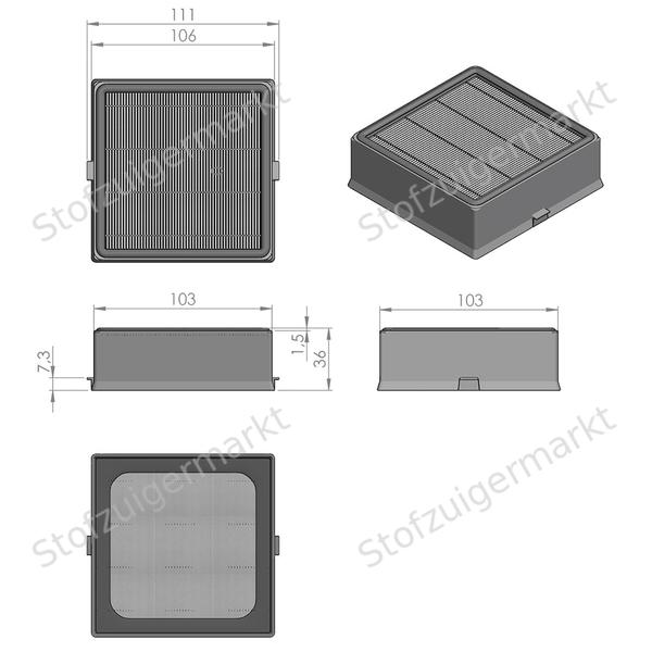 Flachfaltenfilter - Nilfisk King - HEPA - karton