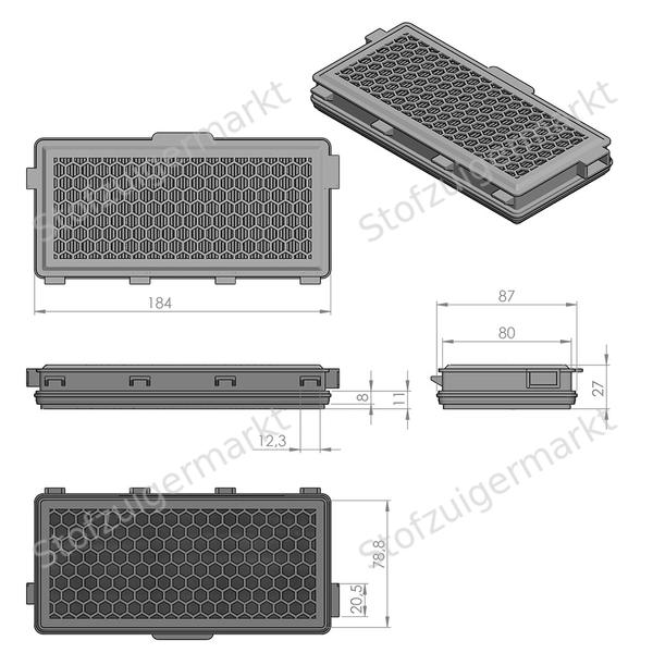 Vlakfilter - Miele S4000/S8000 Active - HEPA - doos